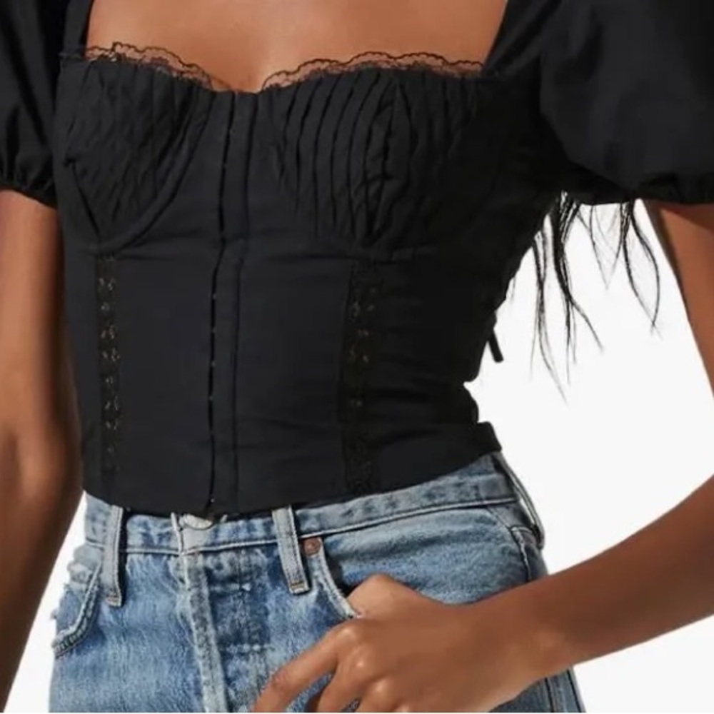 Astr Black Corset Blouse
